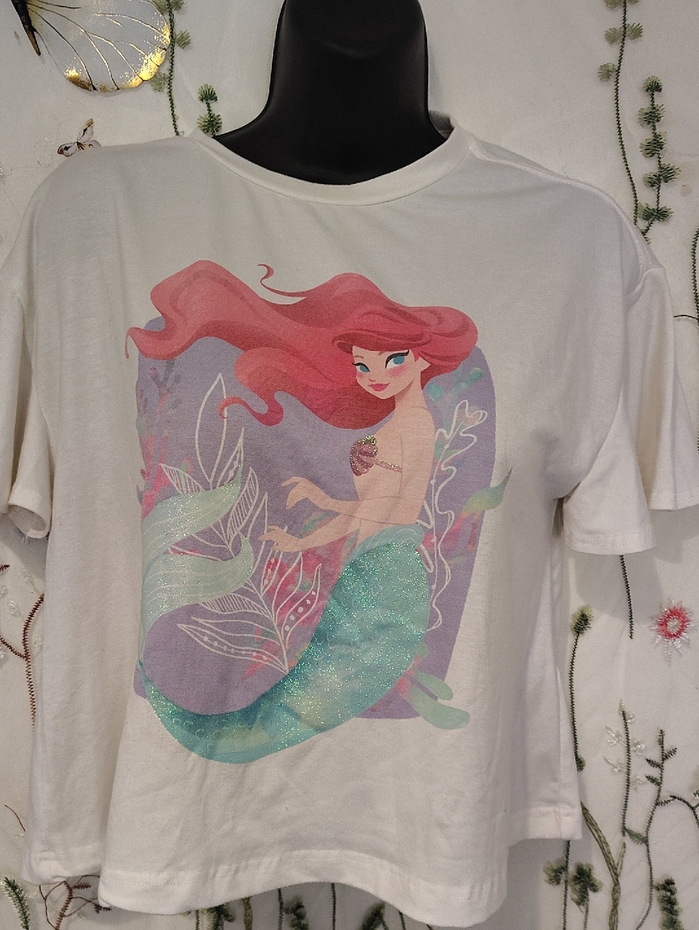 Disney White Tee with Pink Accent Graphic
